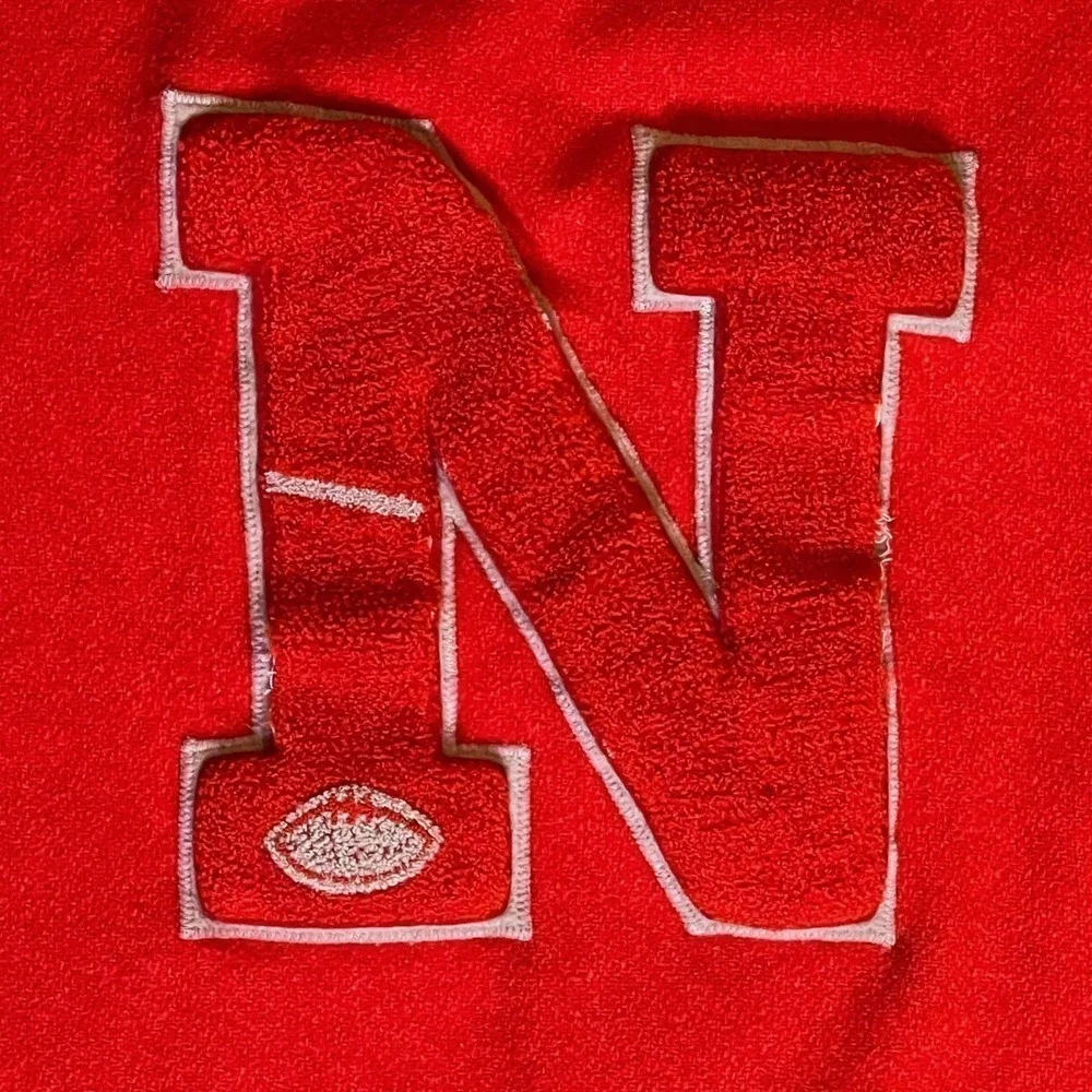 VTG U of Nebraska Letterman Football Blanket Stitched John Urban Circa 50s-60s